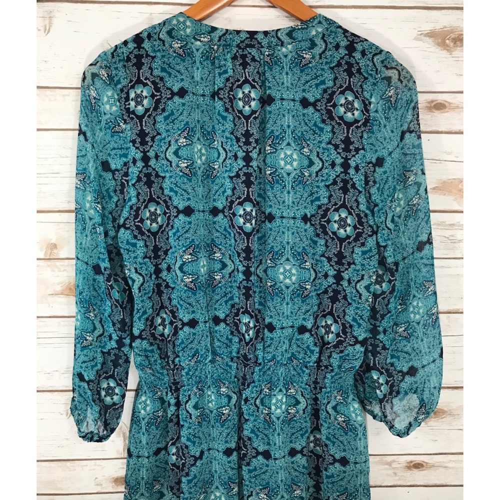 ROSE & OLIVE BLUE BOHO DRESS SIZE MEDIUM - Picture 8 of 8